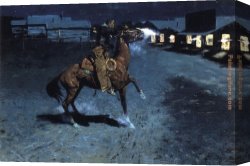 Spanish Town Canvas Paintings - An Arguement with the Town Marshall by Frederic Remington
