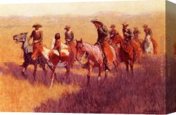 Remington Canvas Paintings - An Assault on His Dignity by Frederic Remington