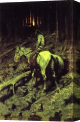 Signal Canvas Paintings - Apache Fire Signal by Frederic Remington