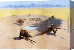 Fight Canvas Paintings - Fight for the Water Hole by Frederic Remington