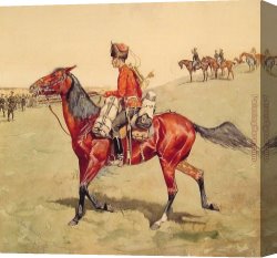 A Rank Soldier of The 7th Hussar Regiment Canvas Paintings - Hussar Russian Guard Corps by Frederic Remington