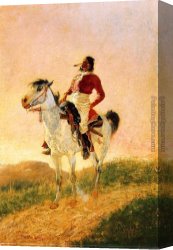 Picture Gallery with Views of Modern Rome Canvas Paintings - Modern Comanche by Frederic Remington