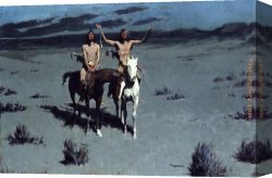 Pretty Canvas Paintings - Pretty Mother of the Night by Frederic Remington