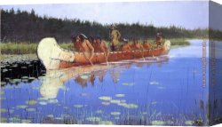 Radisson And Groseilliers Canvas Paintings - Radisson and Groseilliers by Frederic Remington