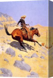 Cowboy Singing Canvas Paintings - The Cowboy by Frederic Remington