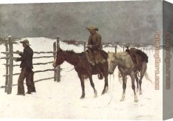 Fall Canvas Paintings - The Fall of the Cowboy by Frederic Remington