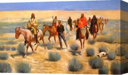 Remington Canvas Paintings - The Missing by Frederic Remington