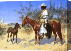 Remington Canvas Paintings - The Sentinel by Frederic Remington