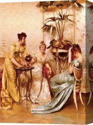 Party Canvas Paintings - The Tea Party by Frederic Soulacroix