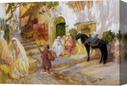 Bridgman Canvas Paintings - An Algerian Street by Frederick Arthur Bridgman