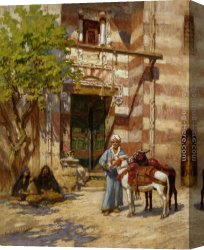 Palace Canvas Paintings - Before the Palace by Frederick Arthur Bridgman