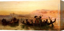 Cleopatra Testing Poisons on Condemned Prisoners Canvas Paintings - Cleopatra's Barge by Frederick Arthur Bridgman