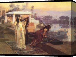 Cleopatra Testing Poisons on Condemned Prisoners Canvas Paintings - Cleopatra on the Terraces of Philae by Frederick Arthur Bridgman