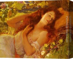 Bridgman Canvas Paintings - Dolce Far Niente by Frederick Arthur Bridgman