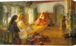 Bridgman Canvas Paintings - In The Seraglio by Frederick Arthur Bridgman