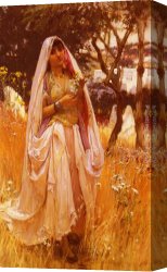 Bridgman Canvas Paintings - La Jeune Mauresque, Campagne D'Algiers by Frederick Arthur Bridgman