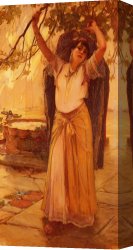 Spanish Town Canvas Paintings - Spanish Lady by Frederick Arthur Bridgman
