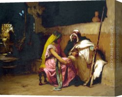 Bridgman Canvas Paintings - Tete a Tete by Frederick Arthur Bridgman