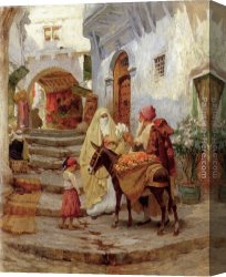 Seller Canvas Paintings - The Orange Seller by Frederick Arthur Bridgman