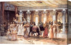 Bridgman Canvas Paintings - The Procession of the Sacred Bull Anubis by Frederick Arthur Bridgman