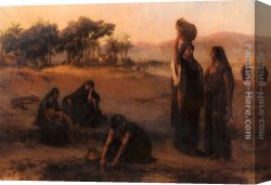 Bridgman Canvas Paintings - Women Drawing Water From The Nile by Frederick Arthur Bridgman