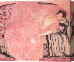 Carl Canvas Paintings - Portrait of Madame Gely by Frederick Carl Frieseke