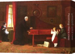 Piano Canvas Paintings - The Piano Tuner by Frederick Daniel Hardy
