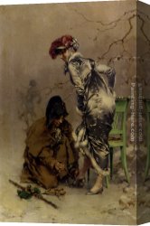 Kaemmerer Canvas Paintings - A Winter Escapade by Frederick Hendrik Kaemmerer