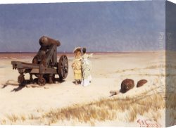 The Seashore Canvas Paintings - At the Seashore by Frederick Hendrik Kaemmerer