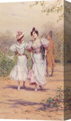 Hendrik Canvas Paintings - School Belles by Frederick Hendrik Kaemmerer