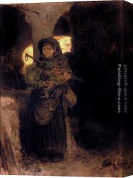 Kaemmerer Canvas Paintings - The Market Woman by Frederick Hendrik Kaemmerer