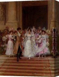 Kaemmerer Canvas Paintings - The Wedding, Church Of St. Roch, Paris by Frederick Hendrik Kaemmerer