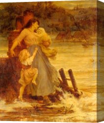 Morgan Canvas Paintings - A Flood by Frederick Morgan