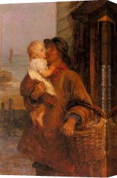 Morgan Canvas Paintings - A Welcome For Daddy by Frederick Morgan