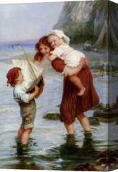 Morgan Canvas Paintings - At Scarborough by Frederick Morgan