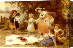 Morgan Canvas Paintings - Charity by Frederick Morgan