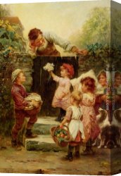 Morgan Canvas Paintings - Grandfathers Birthday by Frederick Morgan