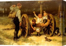 Day) Canvas Paintings - Merry as the day is long by Frederick Morgan