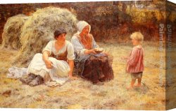 Morgan Canvas Paintings - Midday Rest by Frederick Morgan
