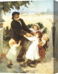 Morgan Canvas Paintings - Off to the Fair by Frederick Morgan
