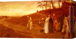 Departure Canvas Paintings - The Emigrants' Departure by Frederick Morgan