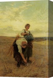 Morgan Canvas Paintings - The Gleaners by Frederick Morgan