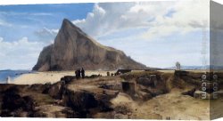 Gibraltar Canvas Paintings - The Rock Of Gibraltar by Frederick Richard Lee R.A