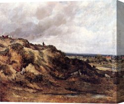 Watts Canvas Paintings - View Of Hampstead Heath by Frederick Waters Watts