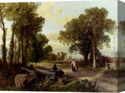 The Conversation Canvas Paintings - A Wayside Conversation by Frederick William Hulme