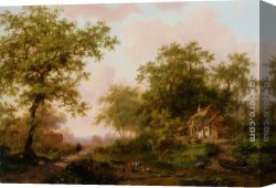 Prospecting for Cattle Range Canvas Paintings - Cattle in a Summer Landscape by Frederik Marianus Kruseman