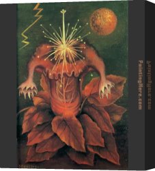 Kahlo Canvas Paintings - Flower of Life by Frida Kahlo
