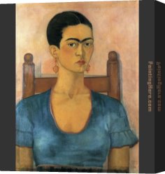 Fridakahlo-self-portrait-1930 Canvas Paintings - FridaKahlo-Self-Portrait-1930 by Frida Kahlo