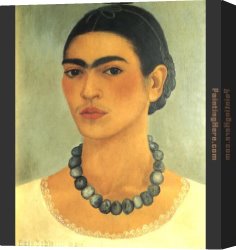 Fridakahlo-self-portrait-1930 Canvas Paintings - FridaKahlo-Self-Portrait-1933 by Frida Kahlo