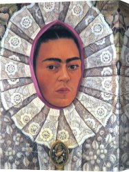 Fridakahlo-self-portrait-1930 Canvas Paintings - FridaKahlo-Self-Portrait-1948 by Frida Kahlo